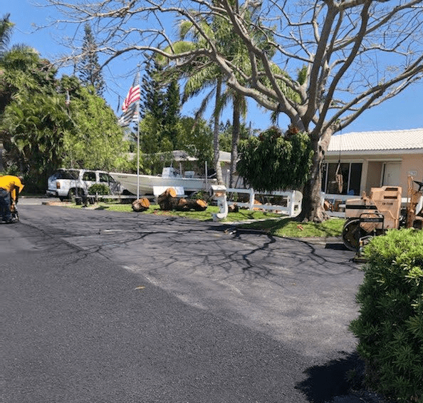 Asphalt driveway being repaired in Pembroke Pines, FL